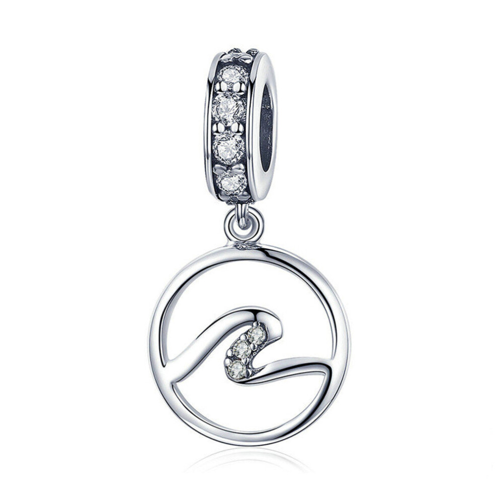 Photos - Pendant / Choker Necklace Silver plating Wave Geometric Pendant Charms Fit Bracelets & Necklaces Jewelry