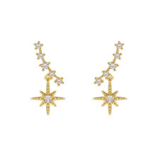 4PCS Gilding Gold Color Star Stud Earrings for Women Jewelry Accessories