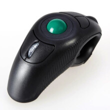 2.4G Wireless Air Mouse Handheld Trackball Mouse USB Port Thumb Controlled Handheld Trackball Mouse 15M Receiving Distance Black