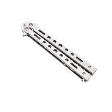 2PCS Outdoor Camping Practice Comb (not Edged) Stainless Steel Folding Training Butterfly Comb Training Tool Practice Swing Comb