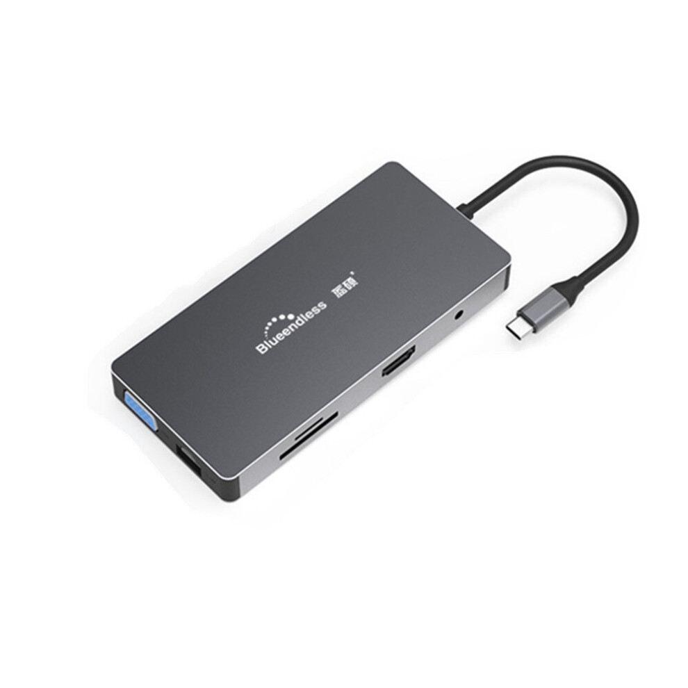 10 In 1 Type C Usb 3.1 Docking Station Hdmi Vga Rj45 Ethernet Usb Adapter Sd Tf Card Reader 3.5Mm Audio Charging For Macbook Pc 701942859991