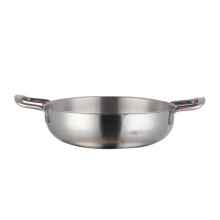 Household Stainless Steel Hotpot Flat Bottom Cooking Pan Pot Cookware Shallow Stew Seafood Kitchen Stockpot For Induction Cooker