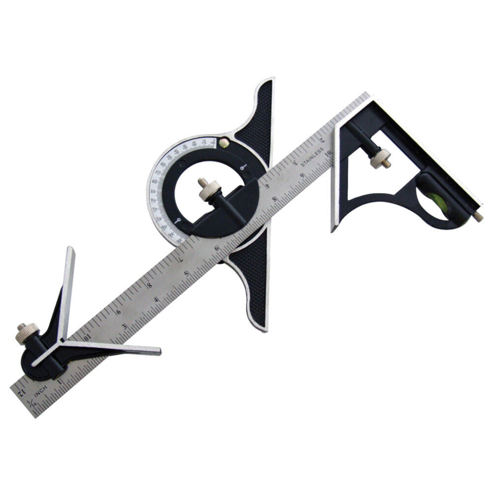 Combination Square Set Protractor Spirit Level Aluminum Alloy Ruler 701942847448