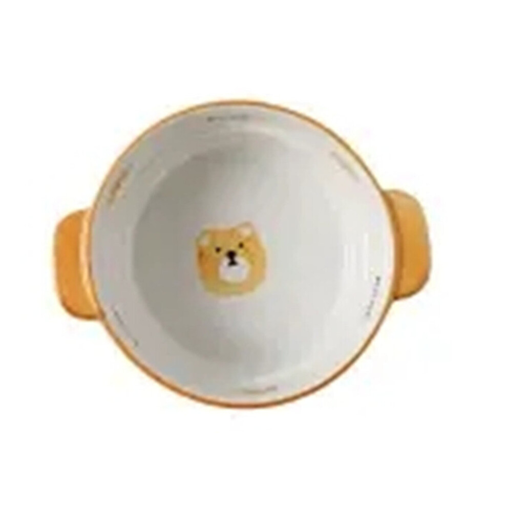 Bear Baking Pan Baking Bowl Ceramic Cheese Baked Rice Plate Bowl Microwave Oven Special Creative Vegetable Plate Household Plate Chaochuang