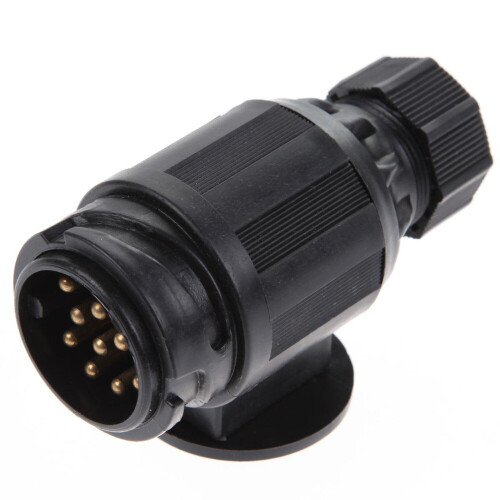 Practical 13-Pin Trailer Socket Black Plastic Electrical Plug Sockets Camping RV Caravan Car Styling Trailer Socket