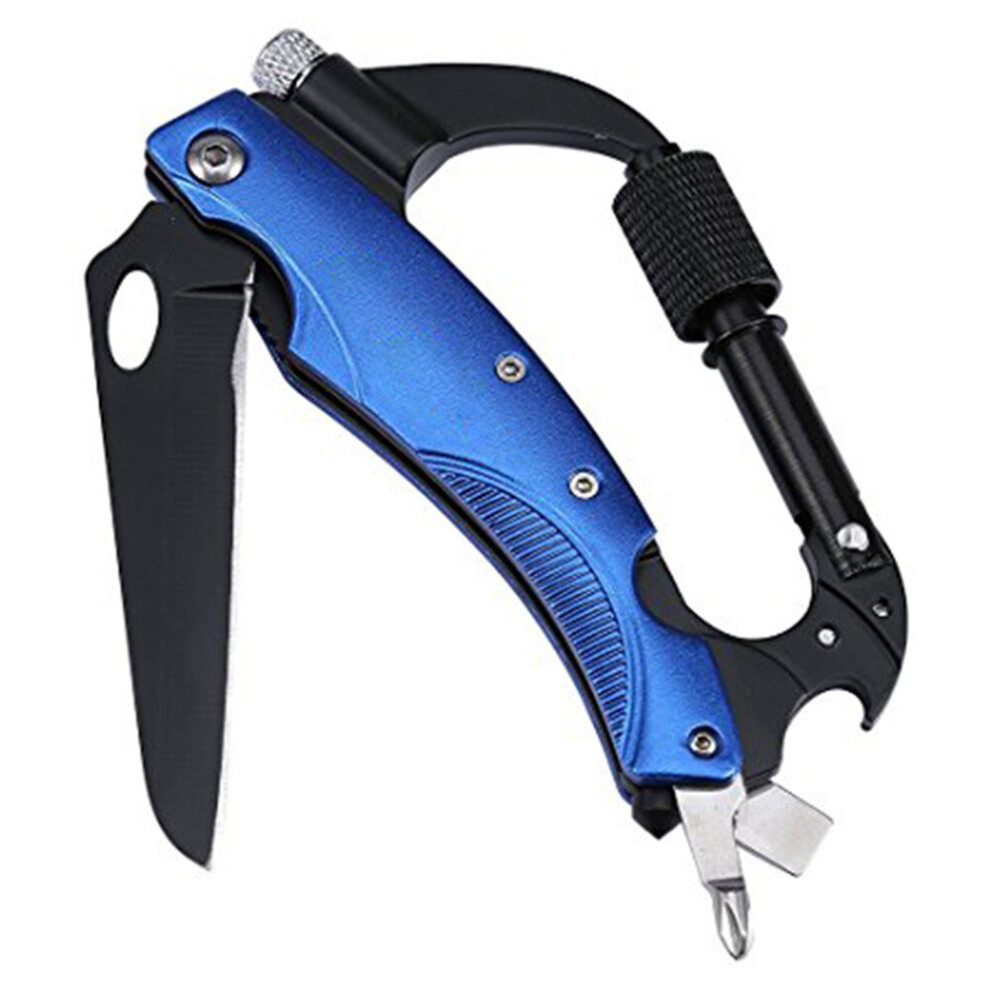 6 in 1 EDC Gear Multifunctional Folding Knife Multi Carabiner Hanging Buckle Tool Camp Hike Mountain Climb Outdoor Multipurpose