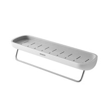 Bathroom Shelf Wall Mounted Shampoo Shower Shelves Holder Kitchen Washroom Storage Rack Organizer Towel Bar Bath Accessories