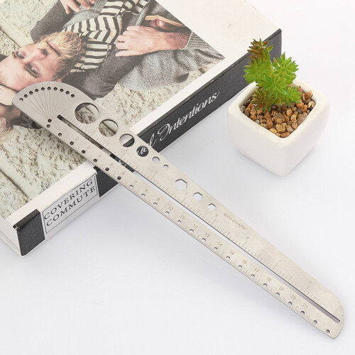 Clear Scale Angle Meter Stainless Steel Protractor Multifunctional Drawing Ruler Tool scale ruler office compass protractor tool 2