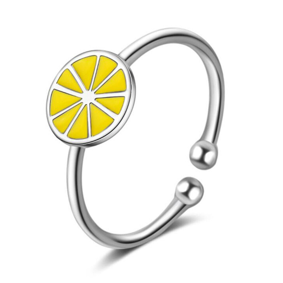 Photos - Ring 3PCS Copper Woman Fashion Jewelry Orange Lemon Simple 