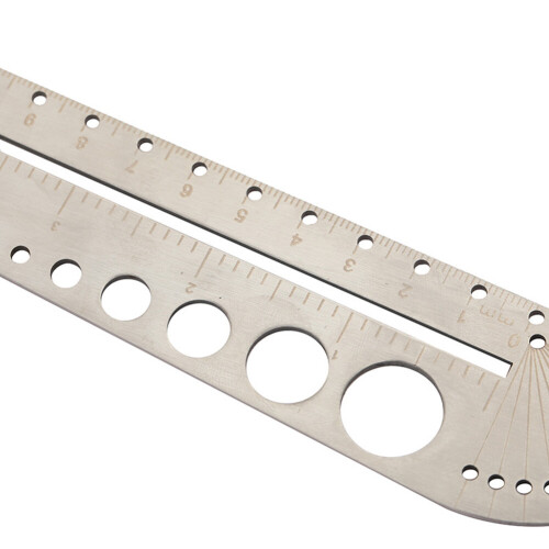 Clear Scale Angle Meter Stainless Steel Metal Straight Ruler Ruler Tool Precision Round Protractor Sided Measuring Tool 1