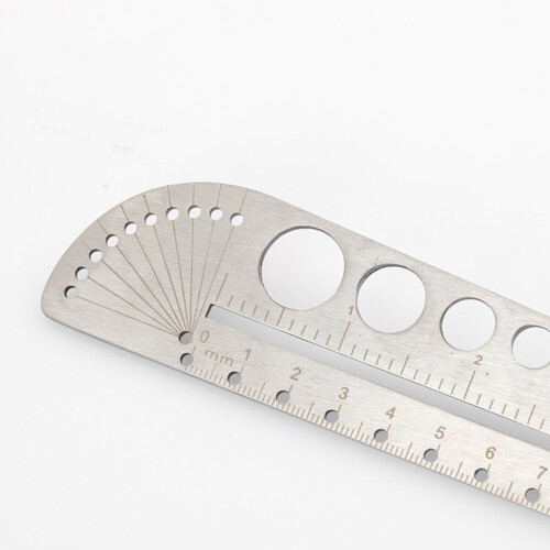 Clear Scale Angle Meter Stainless Steel Metal Straight Ruler Ruler Tool Precision Round Protractor Sided Measuring Tool 2