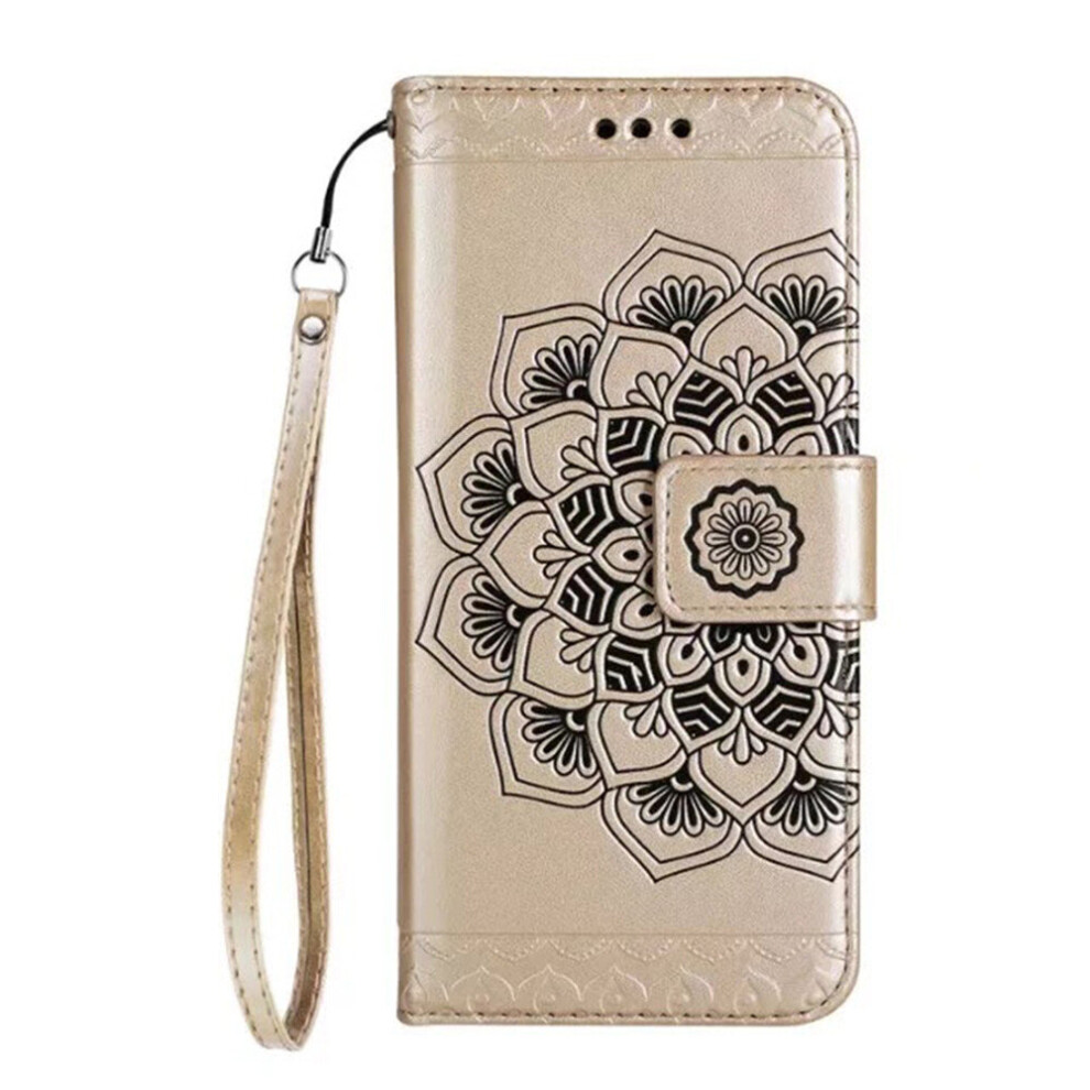 Wallet Pu Leather Phone Case For Iphone 11 Pro Max Vintage Half-Flower Embossing 777178664203