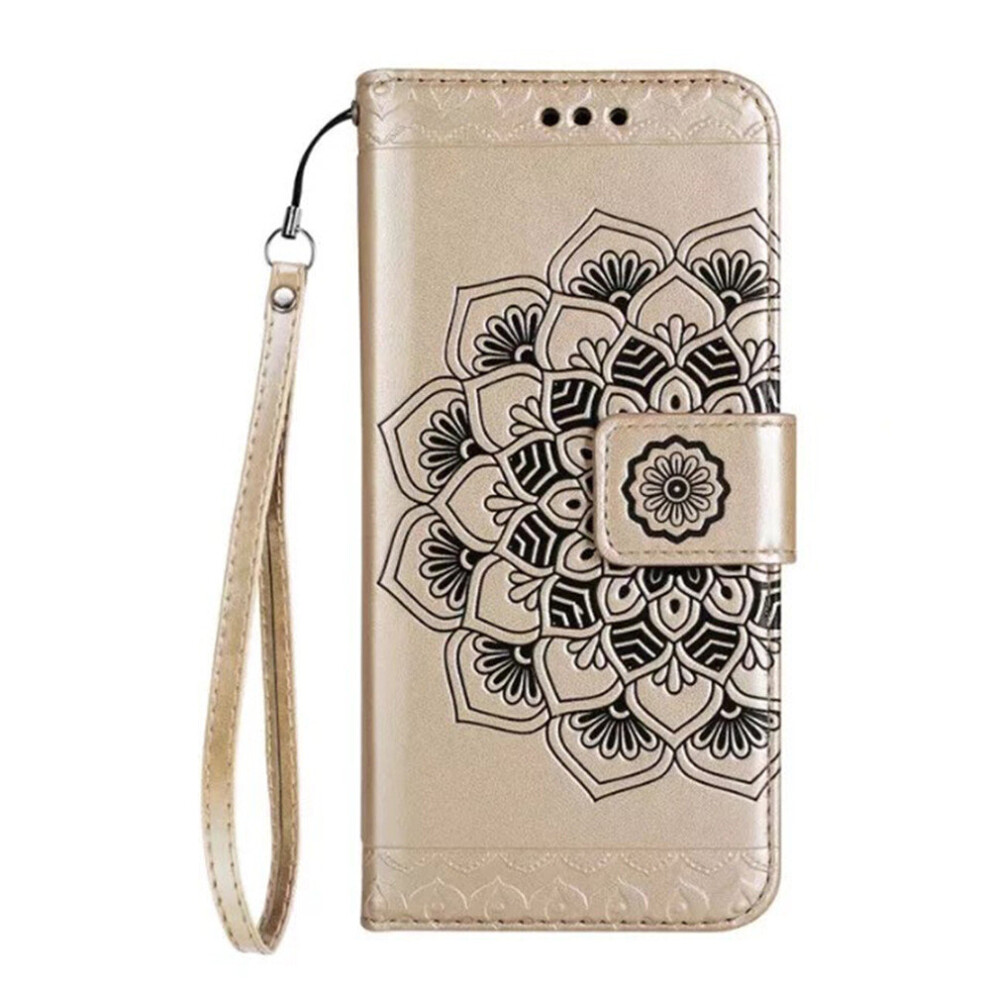 Wallet Pu Leather Phone Case For Iphone 11 Pro Vintage Half-Flower Embossing 777178664210
