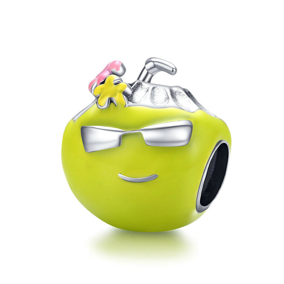 Coconut Drinks & Sunglasses Beads Silver plating  Green Charms Fit Bracelet Necklace Summer Jewelry-image-OPC-P79W76F-NEW