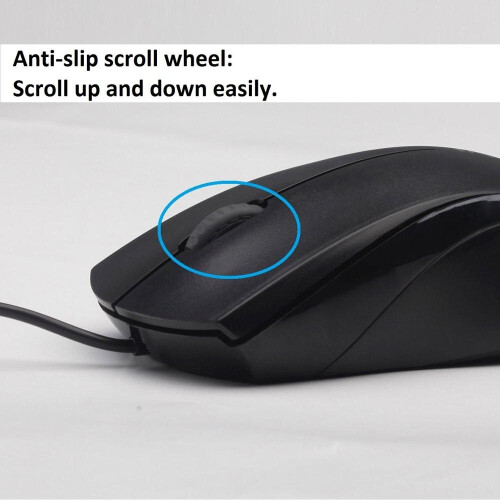 N1600 3-Button Wired USB Optical Silent Mouse, Computer Mice with 1000 DPI, Compatible with PC, Mac,Desktop and Laptop 2