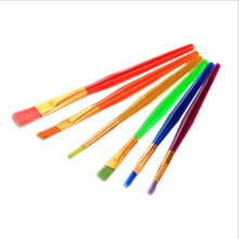 6pcs/set Colored Child Nylon Hair Paint Brush Set Artist Watercolor Oil Brush For Children Student Stationary Painting Supplies