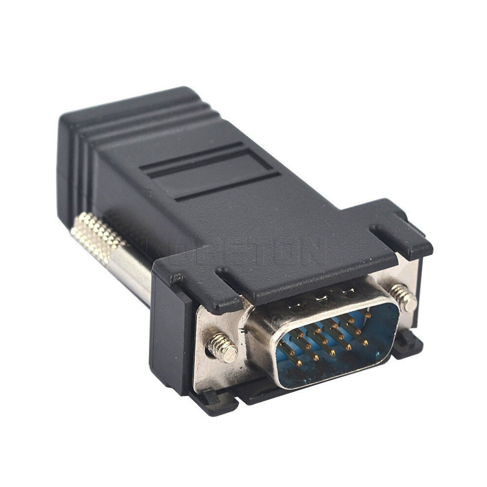 Vga Extension Extender Cord Male To Lan Cat5 Cat5e Rj45 To Vga Ethernet Female Adapter For Pc Desktop Computer 701942844812