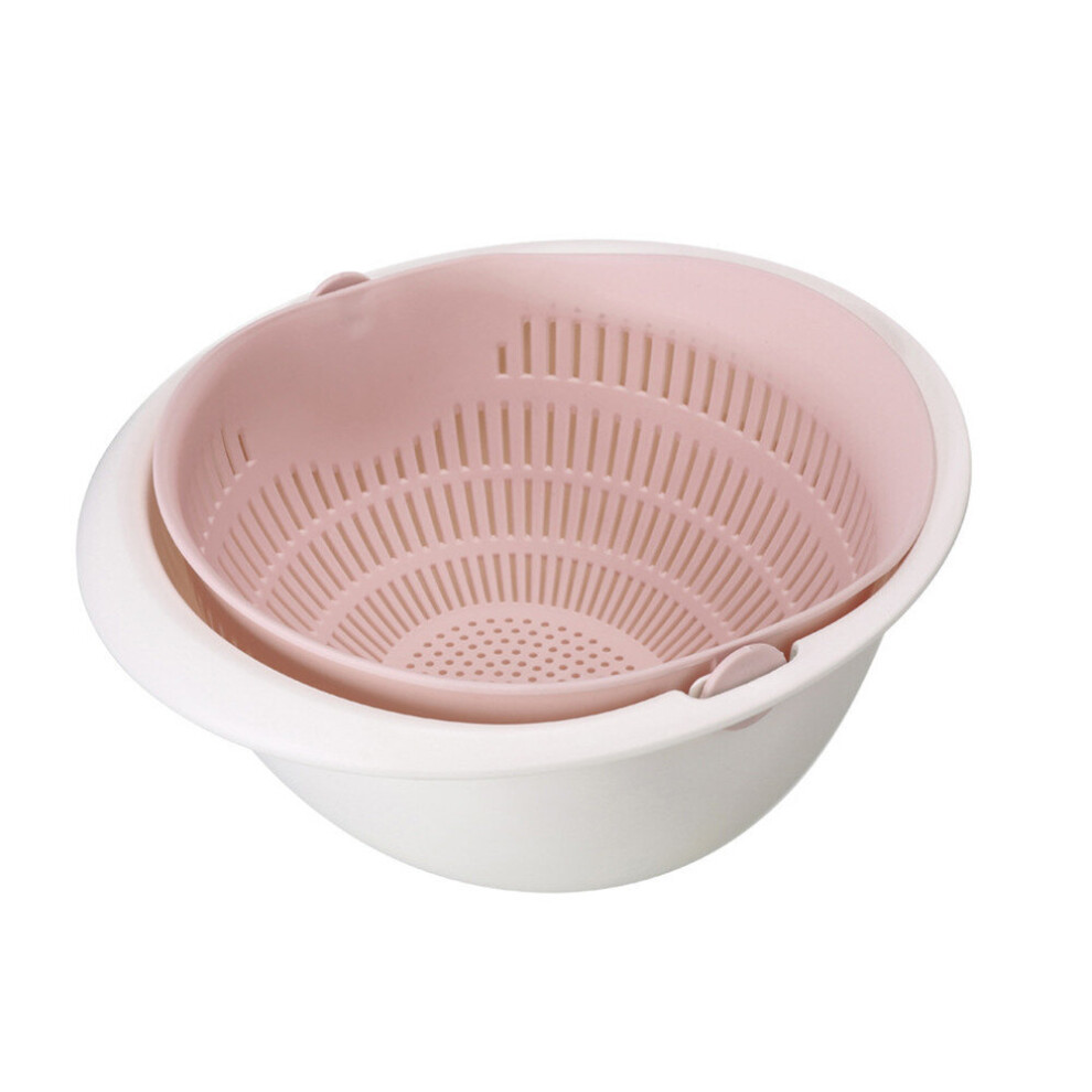 3Pcs Kitchenware Plastic Double-Layer Vegetable Washing Basin Fruit Basket Rotating Drain Basin Vegetable Drip Basin-image-OPC-P79W7RD-NEW