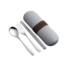 1Set Portable Dinner Set Stainless Steel Tableware Chopsticks Fork Spoon Dinnerware Set For Kids School Travel Cutlery