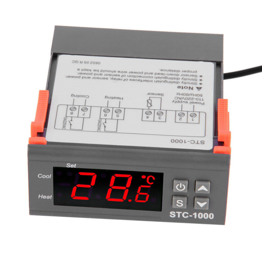 Display Temperature Controller 1 M Cable Thermostat Aquarium STC1000 Incubator Cold Chain Temp Laboratories Temperature
