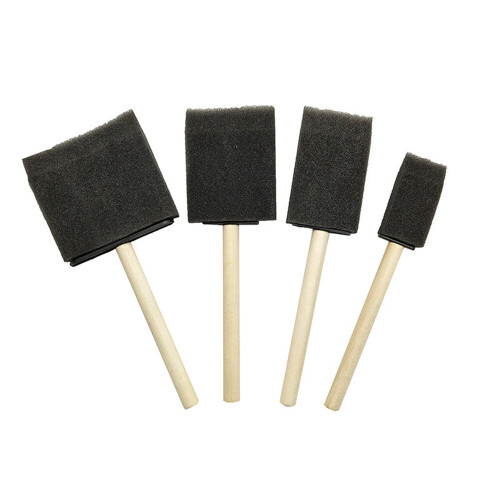 4Pcs/set Glitter Dust Cleaning Glass Craft Art Tool Graffiti Glue Sponge Brush Wooden Handle Paint Application Foam