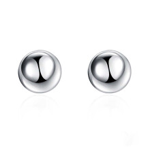 4PCS Silver plating Women Jewelry Round Beads Ball Stud Earrings Fashion Elegant Earings for Women