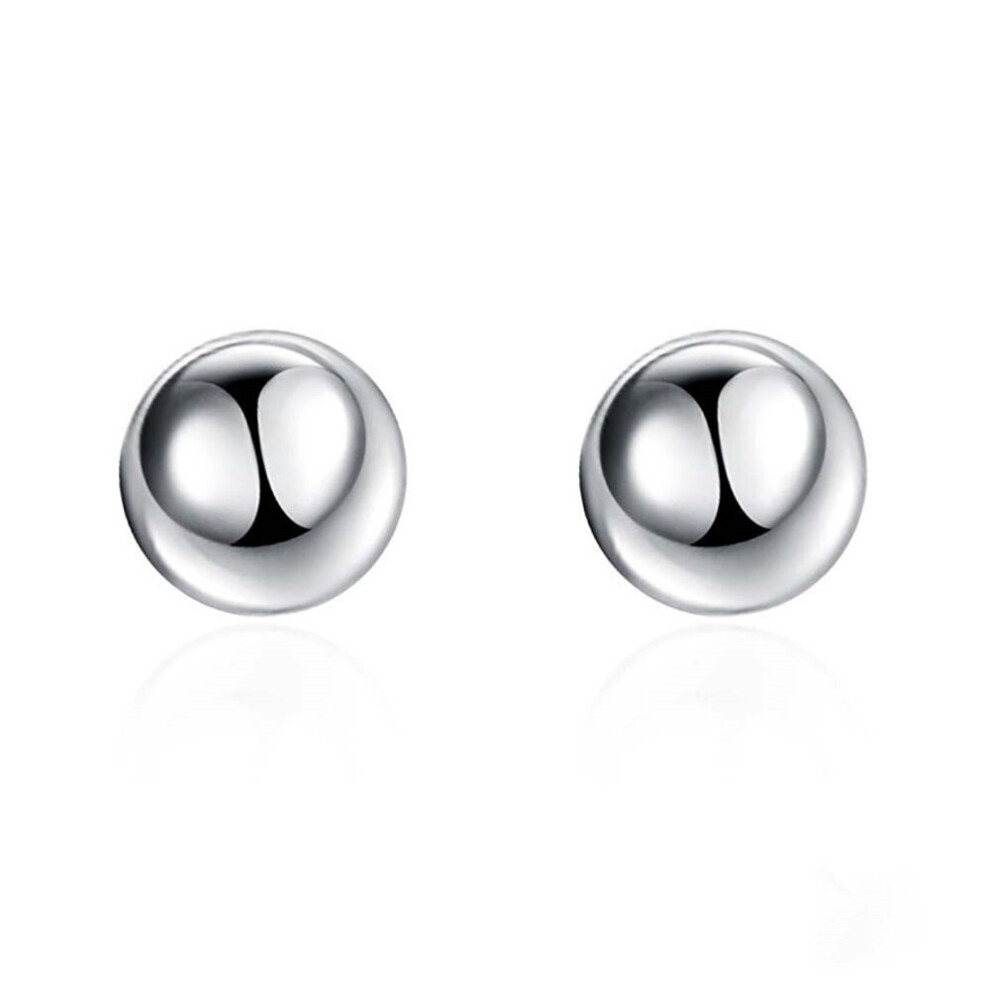 Chaochuang 4Pcs Plating Women Jewelry Round Beads Ball Stud Earrings Fashion Elegant Earings For Women Silver