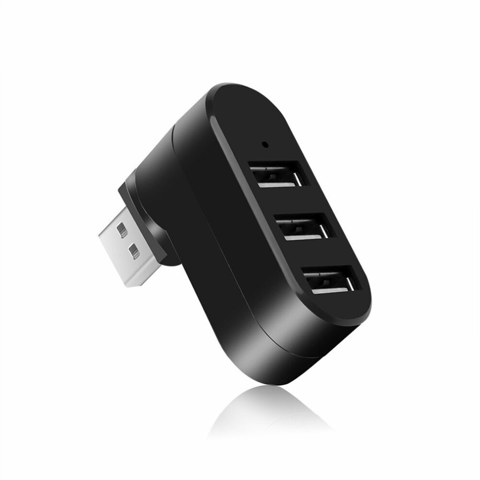 Usb 2.0 Hub 3 Ports Usb Hubs Mini Rotate Splitter Adapter Hub For Pc Notebook Laptop Mac Usb 2.0 Splitter Black 701942857881