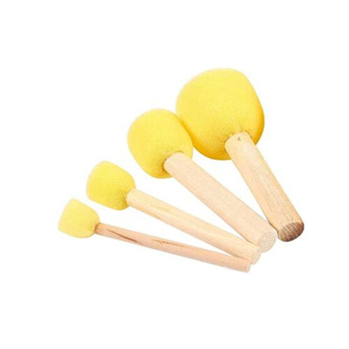 Wooden Sponge Paint Brush Kids Children Flower Graffiti Art Drawing Painting Toys Seal Tool School Stationery Supplies