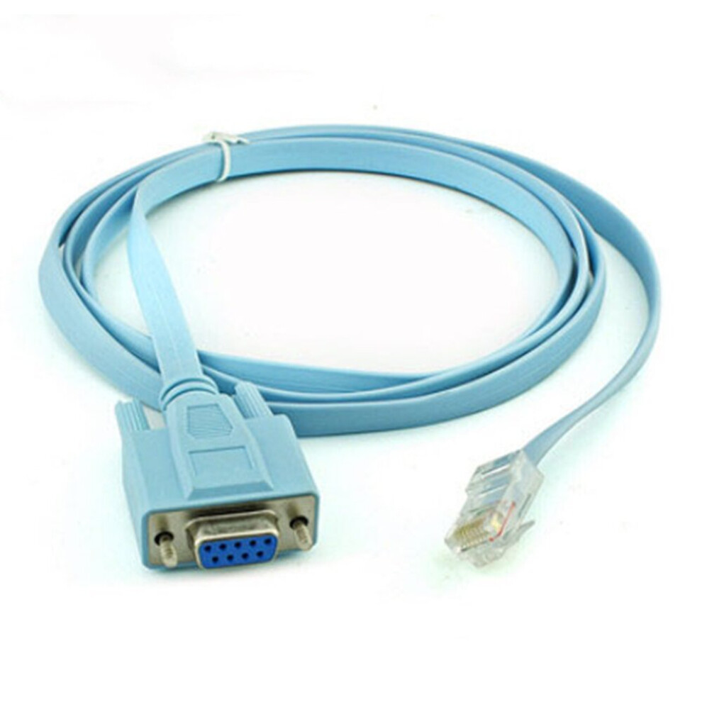 For Cisco Console Cable Rj45 Cat5 Ethernet To Rs232 Db9 Com Port Serial Female Routers Network Adapter Cable 1.8M Blue 701942844119