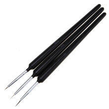 3Pcs/set Black Paint Brush Fine Hand Painted Thin Hook Line Pen Nylon Hair Brush for Watercoolor Oil Painting School Office Supply