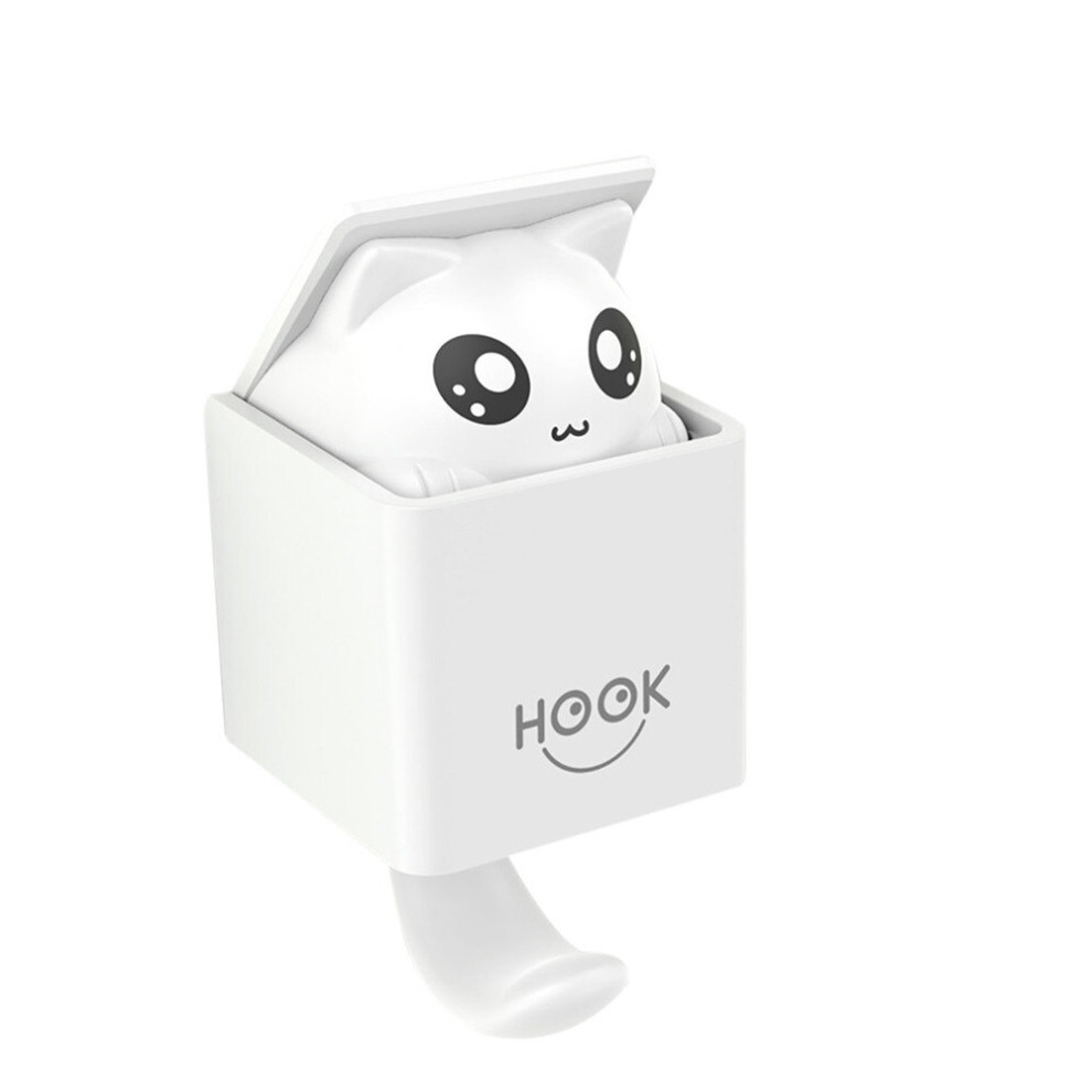2Pcs Cartoon Animal Wall Sucker Hook Strong Cute Cat Gravity Induction Suction Cup Wall Hook Hanger Kitchen Bathroom Bedroom Storage-image-OPC-P79WC5J-NEW