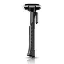 Black&Red Car Safety Escape Hammer Non-slip Handle Universal Pointed Flat Life-Saving Seat Belt Cutter Window Glass Breaker