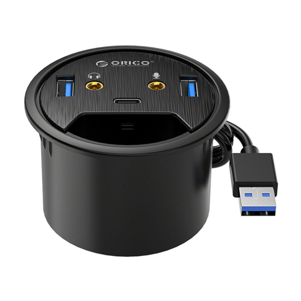 Usb 3.0 Hub Information Sharing Devices Supplies Type-C Audio Dongle Space-Saving Desktop Grommet Splitter Adapter 777178715509