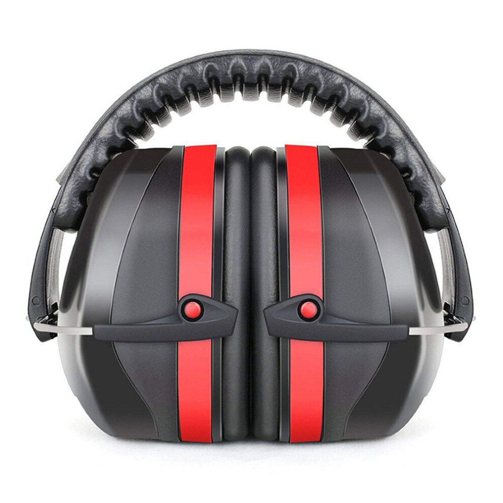 Chaochuang Adjustable Ear Defenders Earmuffs Hearing Protection Ear Defenders Noise Uction For Sport Shooting For Adults Children Red/Black
