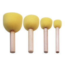 4Pcs/Set Kid Sponge Paint Brush Wooden Handle Children Art Supplies for Painting 4 Sizes Kids Early Learning