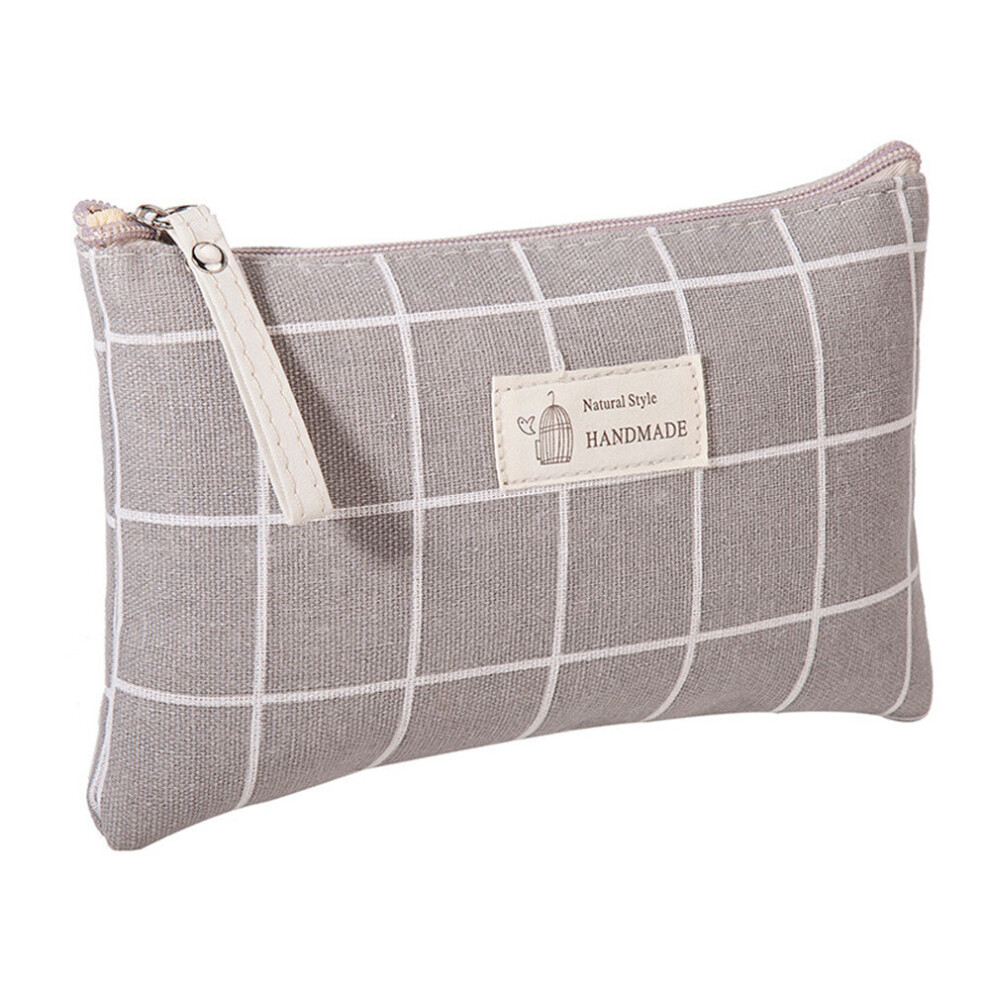 Chaochuang 2 Pcs Women Plaid Travel Cosmetic Bag Makeup Storage Bag Handbag Female Zipper Purse Small Cosmetics Make Up Bags Travel Beauty Pouch