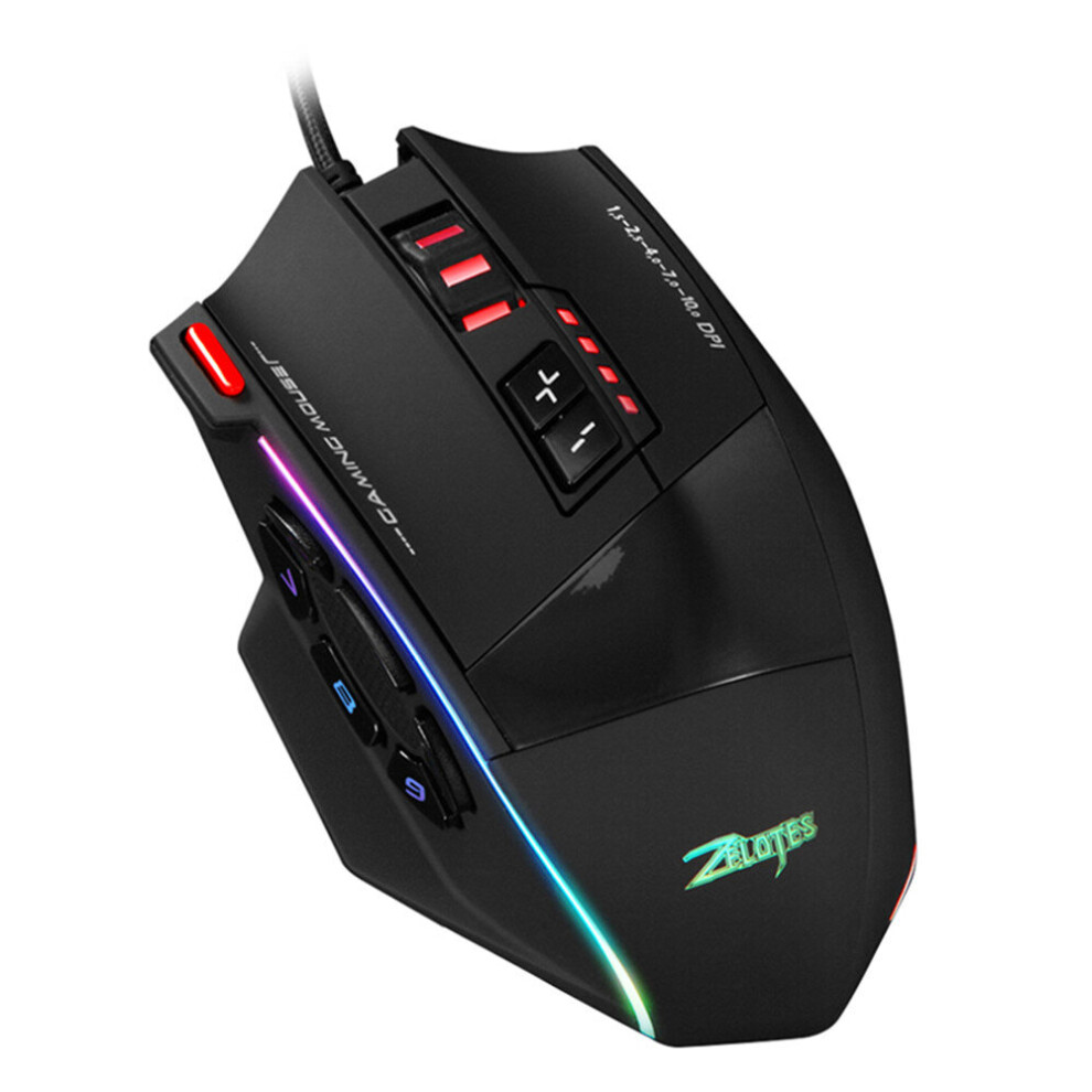 C-13 Wired Gaming Mouse 10000Dpi 13 Programmable Buttons Usb Rgb Laser Computer Mouse Gamer Mice For Desktop Laptop Pc 701942841163