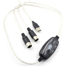 MIDI to USB Interface Cable Adapter for Keyboard Electronic Drum Music