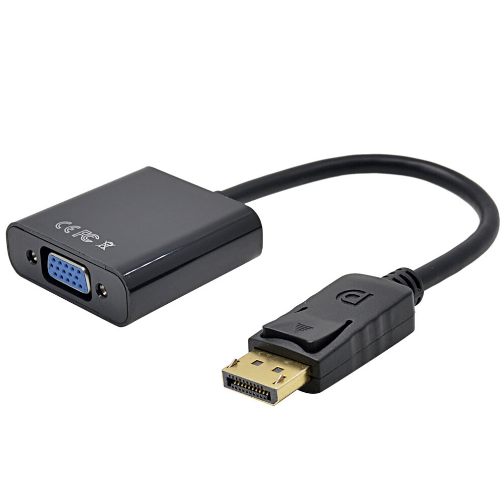 Male Displayport Display Port Dp To Vga Female Adapter Cable Converter For Projector Dtv Tv Hdvd Player 1080P Black 701942855504