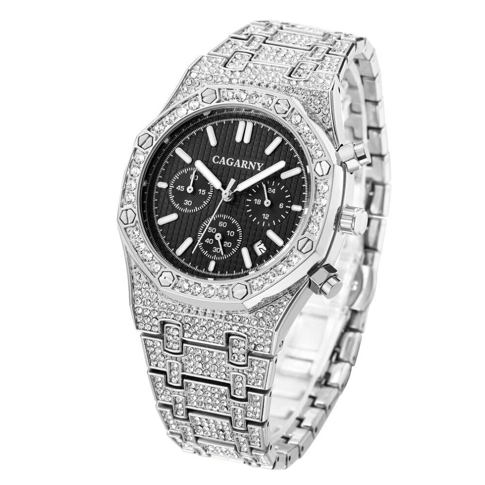 Full Bling Diamond Watch for Men Hip Hop Iced Out Men Watches Luxury Quartz Watch Man