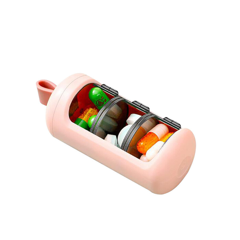 Chaochuang 2Pcs Portable 3 Compartments Pills Storage Box Medicine Compact Sealed Box Compartments Dispensing Kit Organizer Storage