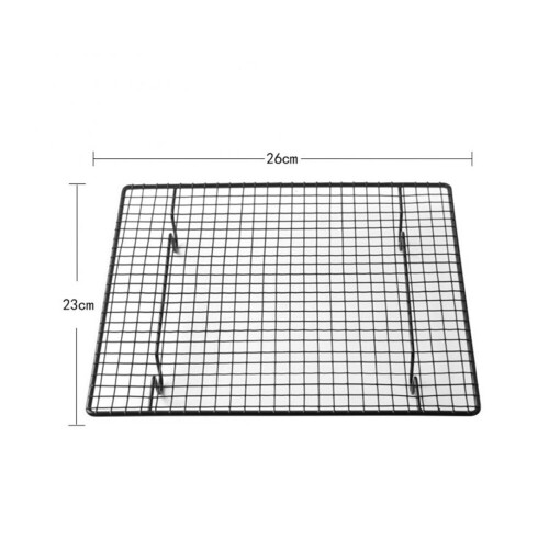 2Pcs Black Non-stick Cake Cooling Rack Stainless Steel Wire Grid BBQ Cooling Rack Cake Baking Tools Pastry Tools Kitchen Gadgets 1
