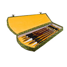 7pcs/lot Chinese calligraphy brush pen set weasel hair/Woolen Hair writing brush medium regular script brush gift box set