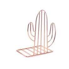 2PCS/Pair Creative Cactus Shaped Metal Bookends Book Support Stand Desk Organizer Storage Holder Shelf