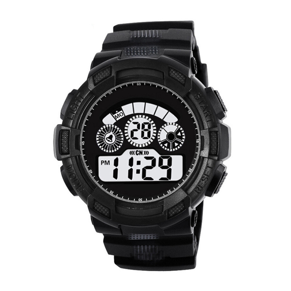 Chaochuang Fashion Mens Outdoor Watches Digital Led Display Alarm Date Watches Male Sports Electronic Wrist Clock