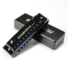 2PCS 10 Holes Key of C Blues Harmonica Musical Instrument Educational Toy with Case Chromatic Harmonica