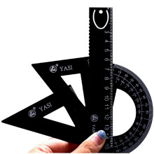 Aluminum alloy Ruler Aluminum Protractor Students Maths Geometry Metal Triangle Ruler Set Office School Supplies 4pcs/set
