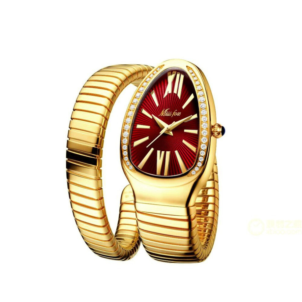 Women's Watches Snake Shape Luxury Wrist Watch For Women Steel Unique Gold Quartz Ladies Watch