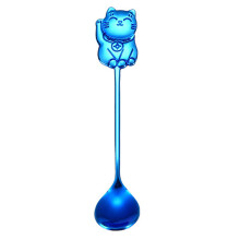 3Pcs Creative 304 Stainless Steel Cartoon Lucky Cat Spoon Gift Coffee Stirring Spoon Ice Cream Ice Cream Dessert Spoon